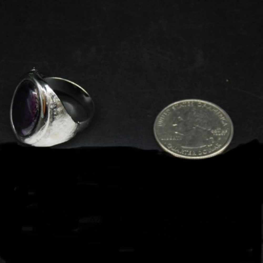 Silver Tone Abalone Ring - image 2